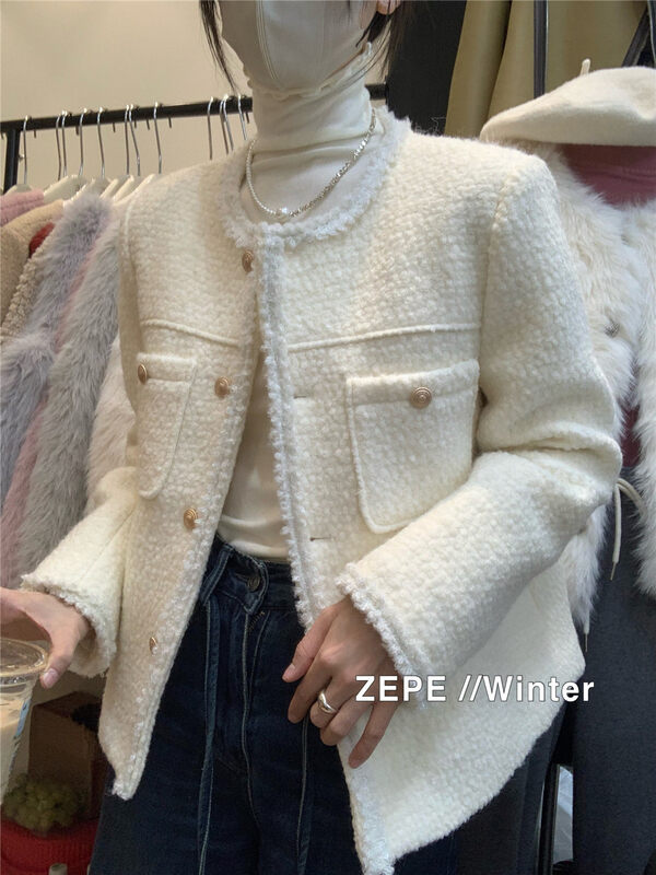【ZE】Single-breasted small fragrance style comfortable short coat 1127# L