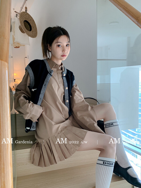 Autumn is new!【AM GARDENIA】Small fragrant vest + simple dress two-piece suit 1151-2# ZXX