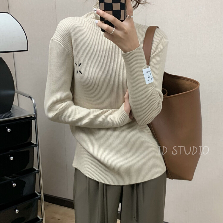 【I-D】Korean style armband turtleneck sweater 3283# L
