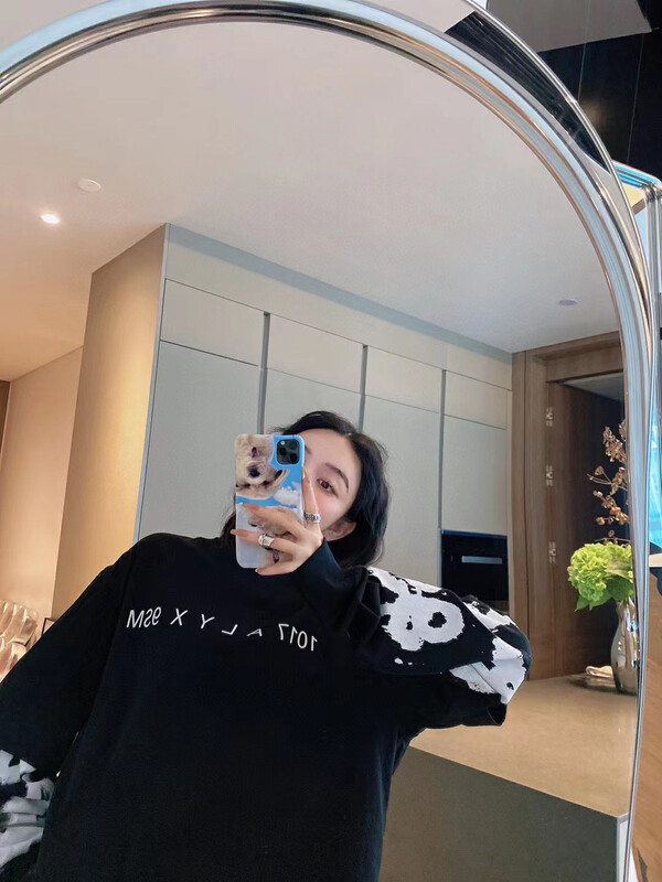 [NANCY] Niche design printed letter long-sleeved T-shirt M7952# WPL