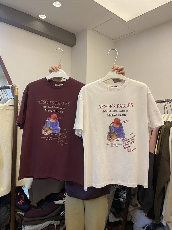 【RICH PAPA】Korean round neck letter printed short-sleeved T-shirt T480# ZXX