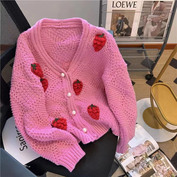 【AM GARDENIA】Korean Long Sleeve Embroidered Knit Cardigan 8150# ZXX