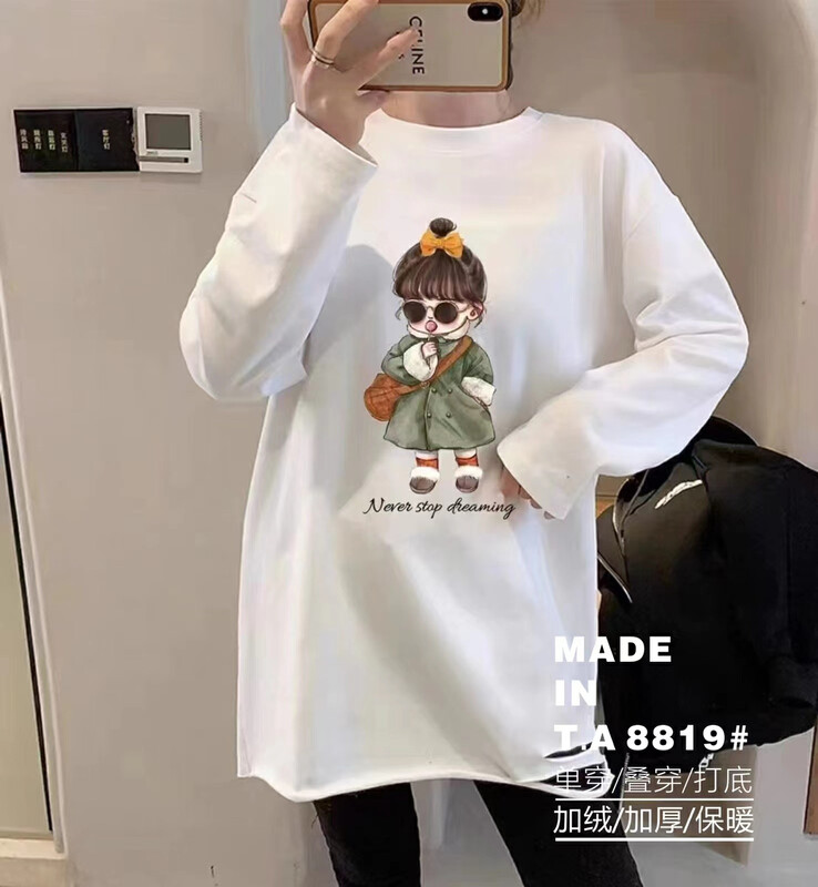 【TA+】Loose Versatile Printed Long Sleeve T-Shirt 8819# L