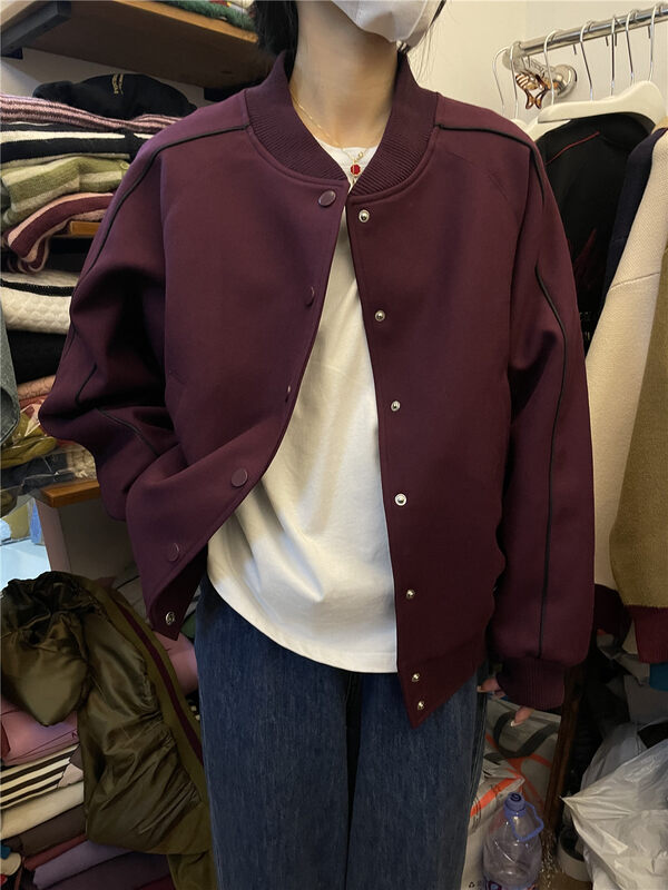 【RICH PAPA】Korean all-match baseball uniform short jacket W034# ZXX