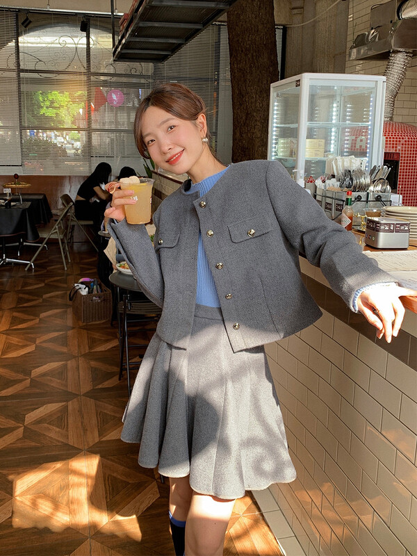 【NEW OPEN】Korean style round neck single-breasted casual suit FW80722# ZXX