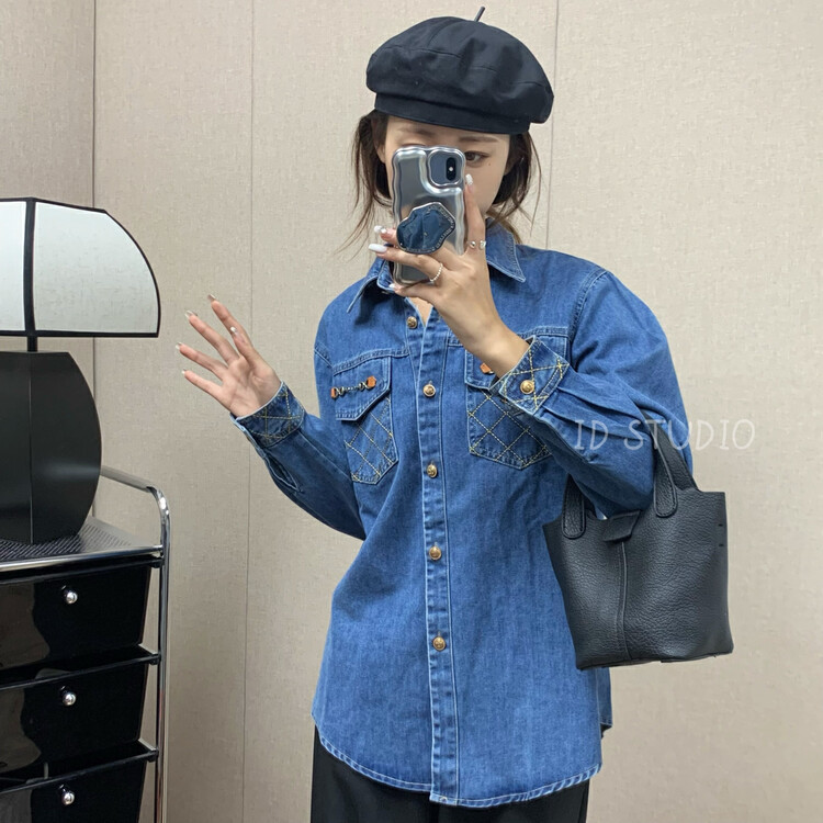【I-D】Korean Heavy Industry Pocket Chain Shirt 2015-1# L