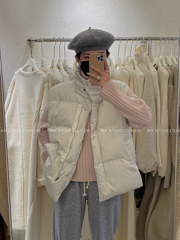 【CHEN/MK】Korean Dongdaemun Standing Collar Vest 3661# HJY