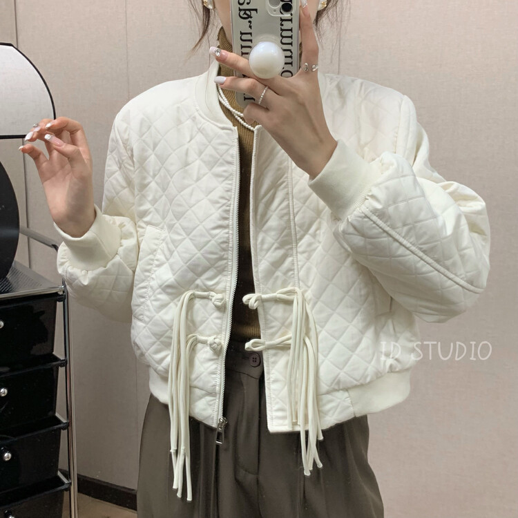 【I-D】Korean version all-match buckle and cotton short coat Y8539# L