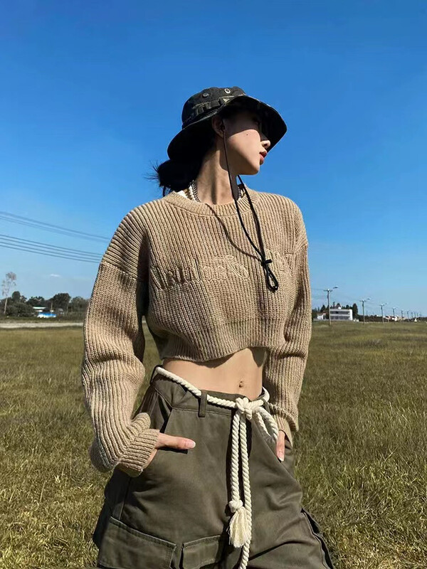 【UNM-SHOW】Letter Embroidered Loose Warm Sweater 6787# WTT