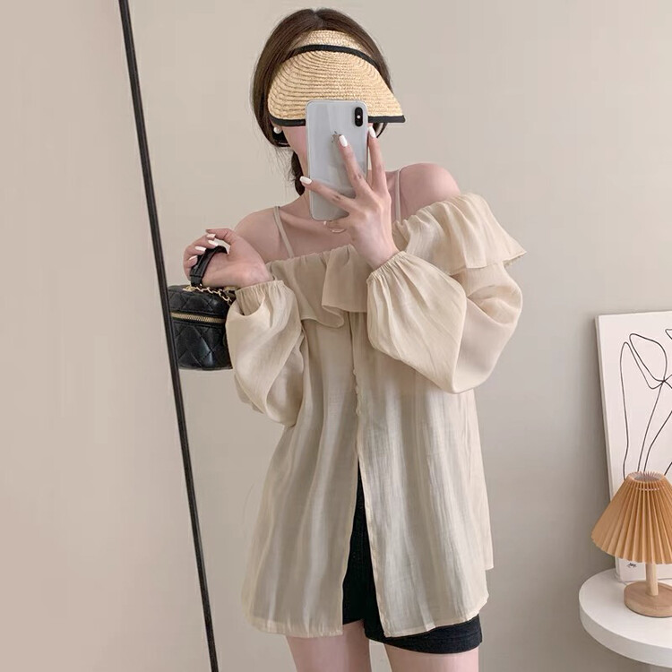 New in early autumn!【JUN.T】French temperament ruffled shirt 6588# PCZ
