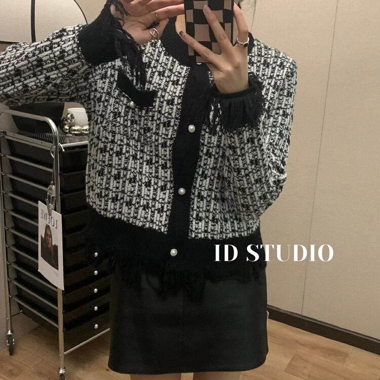 【I-D】Korean version all-match fringed cardigan warm sweater (sweater only) Y3185# L
