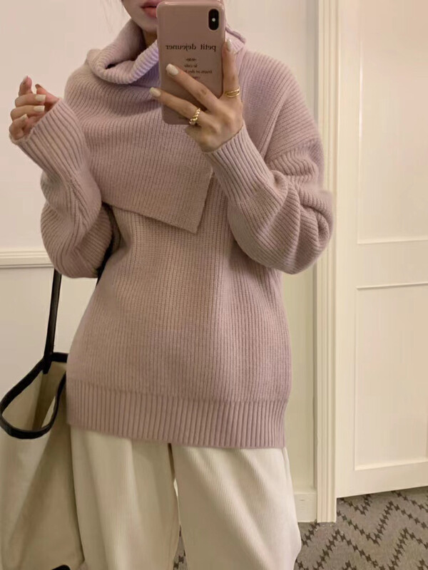 [CHEN/MK] Autumn and winter thickened temperament warm sweater (with scarf) D190# HJY
