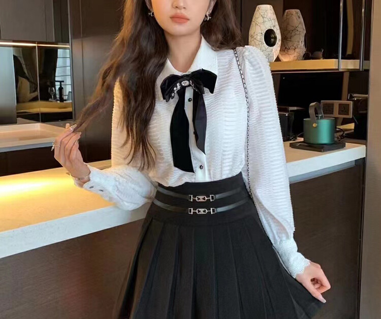 【QUEEN QUEEN】High Waist A-Line Pleated Skirt A199001# CL