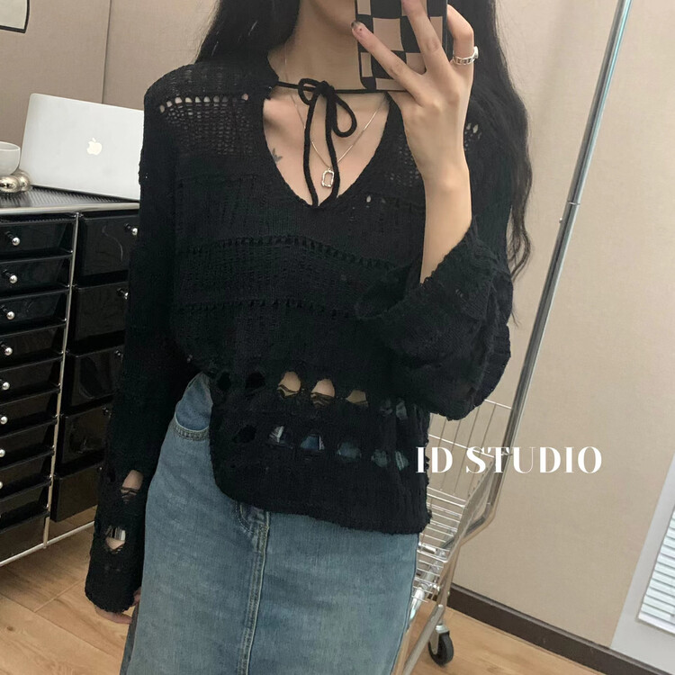 【I-D】Solid Color Versatile Korean Warm Sweater Y3069# L