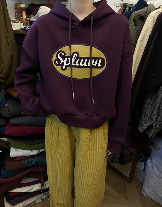 【RICH PAPA】Hooded Vintage Print Fleece Shirt A228# ZXX