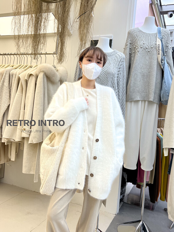 [RIN] Simple Korean style all-match temperament loose and thin sweater [rabbit hair will shed] 2287
