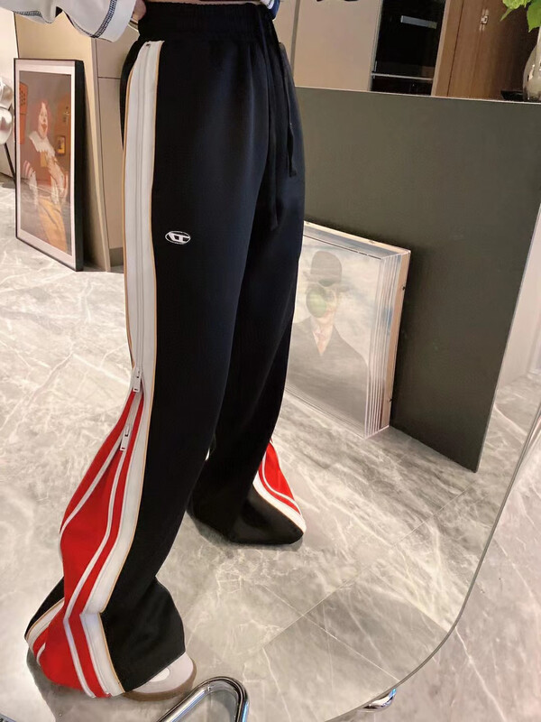 【NANCY】Nice design sporty fashionable classic elastic waist casual pants M7838# WPL