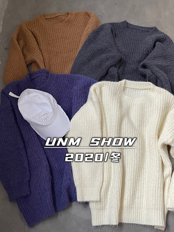 【UNM-SHOW】Korean Simple Solid Color Pullover Warm Sweater 6768# WTT