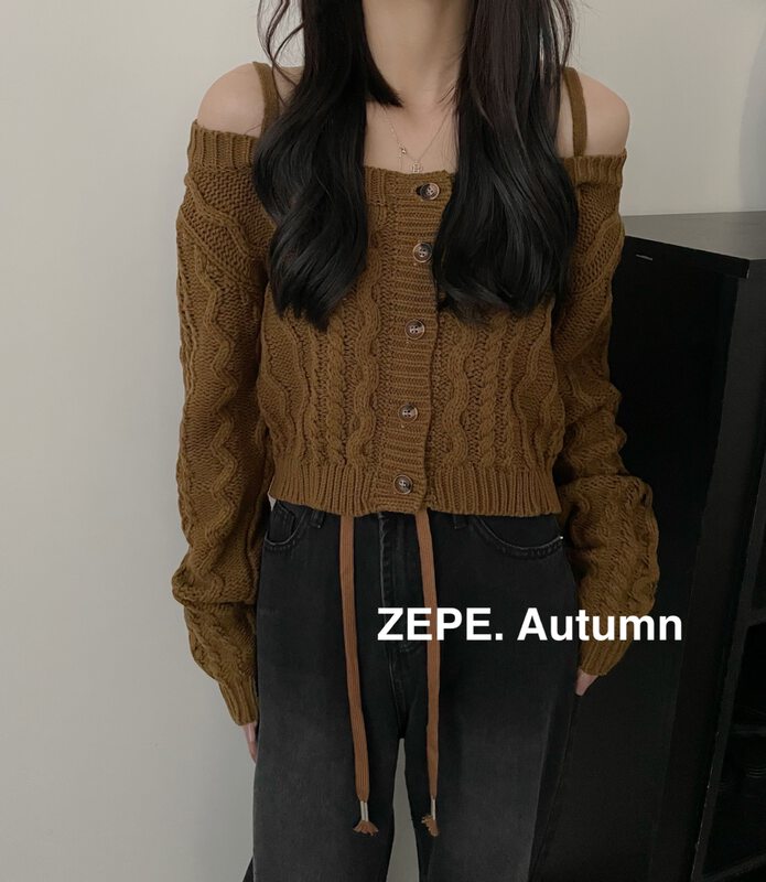 New in autumn!【ZE】Single-breasted simple and comfortable knitted cardigan YS2-702# L