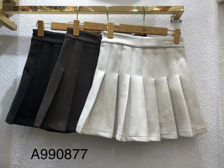 【QUEEN QUEEN】Casual slim pleated skirt A990877# CL