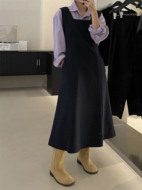 New Autumn!【CLEAN SPACE】Korean Loose Tank Top Dress 33718# CQW