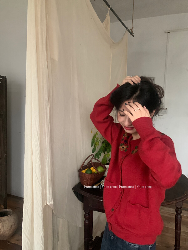New in autumn! [FROM ANNA] Heavy Industry Embroidery Fashion Warm Sweater 1154# LSW