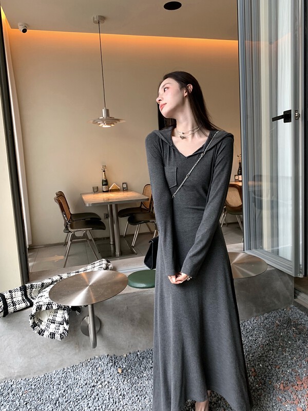 [Yi Kaoru] Slim fit hooded dress 0500# HYY