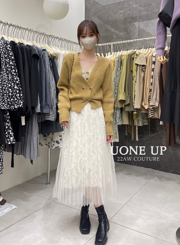 【UONE】Vintage French three-layer craft yarn skirt 27139# LSL