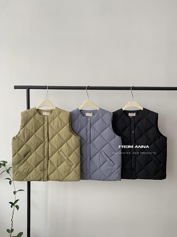 【FROM ANNA】Rhombus Down Vest (90% White Duck Down) a-2289250# LSW