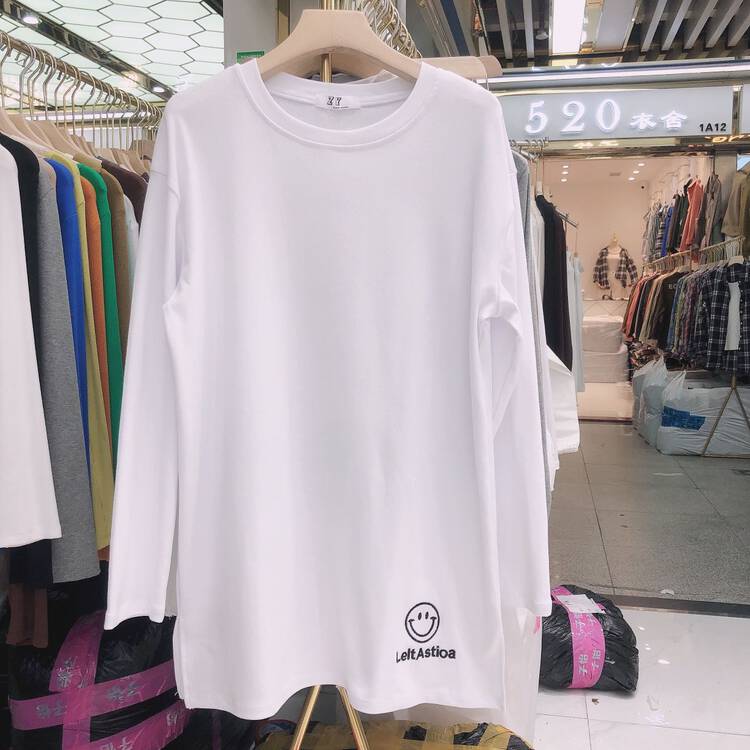 [Ziyi] Letter Print Loose Long Sleeve T-Shirt 966# WTT