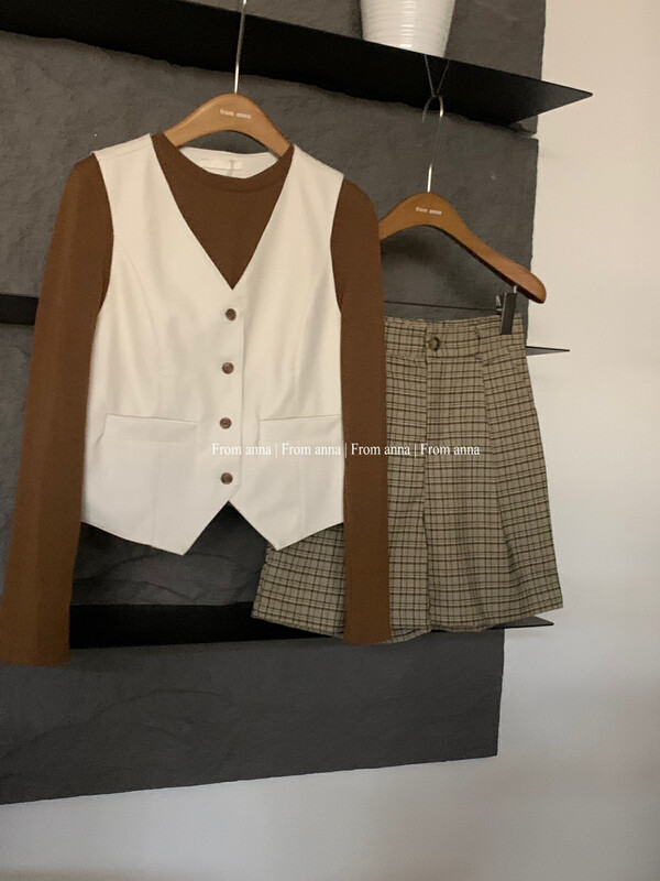 Autumn is new!【FROM ANNA】Comfortable and versatile plaid casual shorts (without top) 1143# LSW
