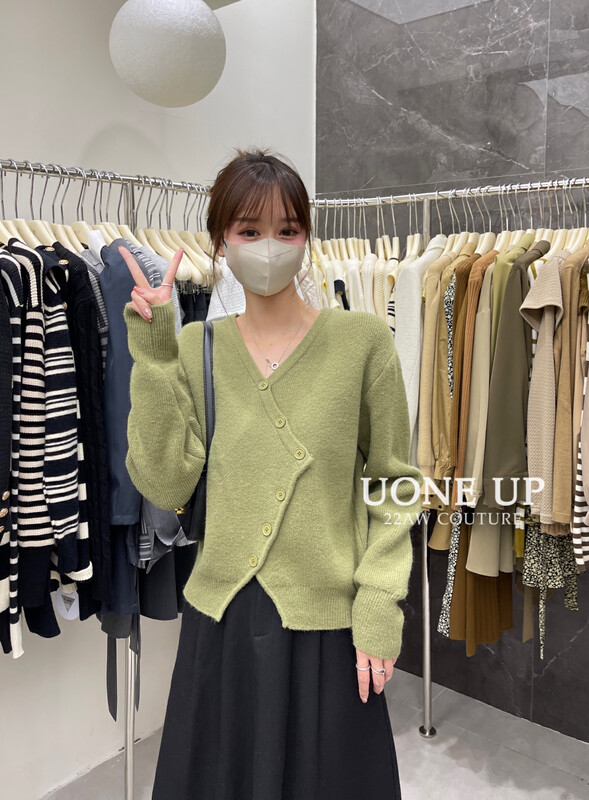 【UONE】Gentle style thickened irregular design knitted cardigan 8670# LSL