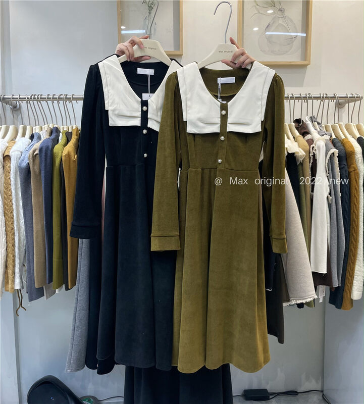 【MAX ORIGINAL】Temperament waist slimming contrast color dress YS1-98992# HBX