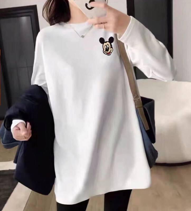 New in winter! [Ziyijia] brushed Mickey print long-sleeved T-shirt A610# WTT