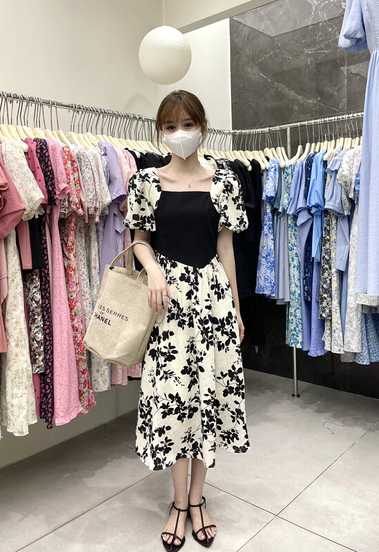 【UONE】Temperament and gentle style stitching dress 98723# LSL