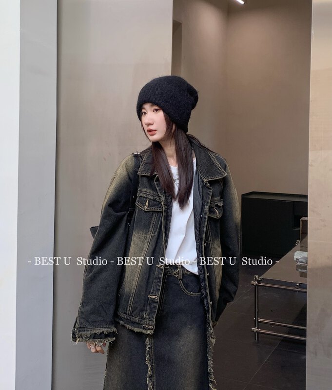 【BEST U】Casual loose and versatile denim jacket 56631# LSW