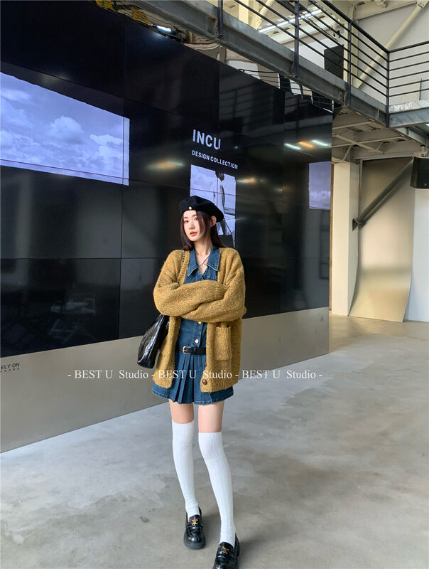 【BEST U】Loose Lazy Style Thick Knit Cardigan (Single Cardigan) 83683# LSW
