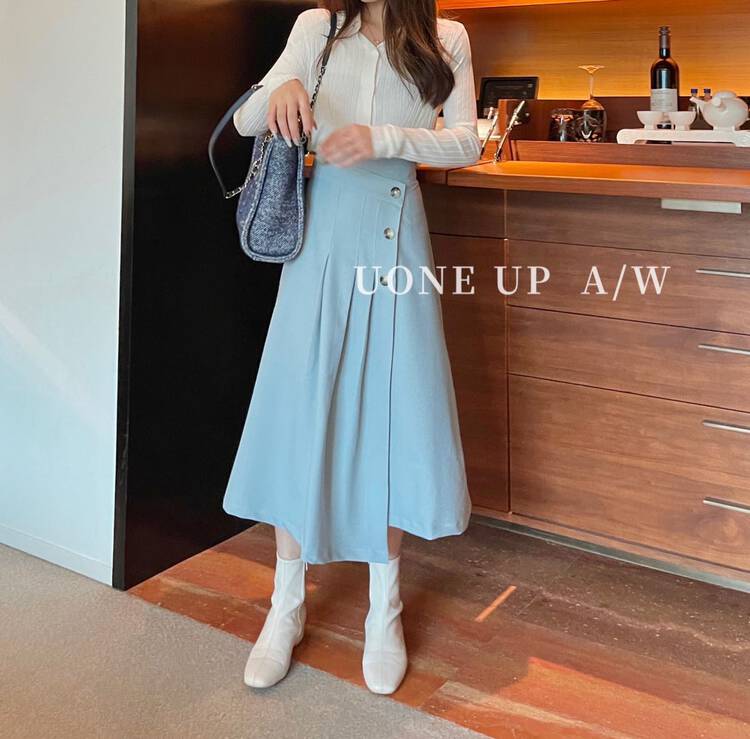 Original price 95.88! [UONE] Irregular slimming skirt with design sense stitching 97489# LSL