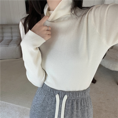 Real shooting real price New Korean version all-match soft and thin high-necked long-sleeved knitted bottoming shirt women 13 colors
