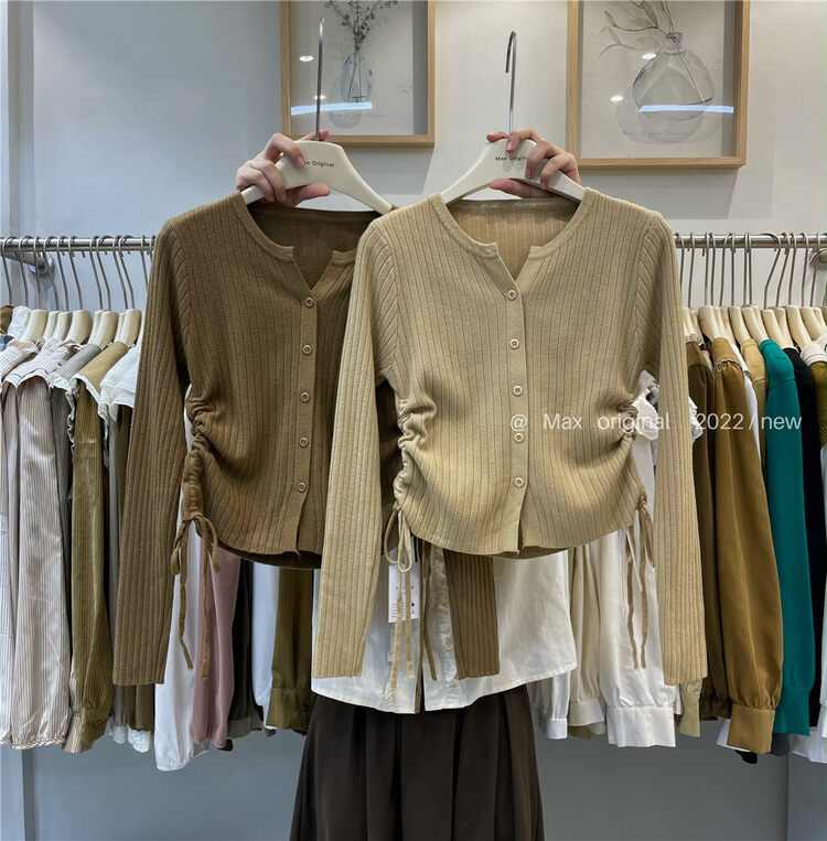 【MAX ORIGINAL】Korean Round Neck Drawstring Warm Sweater 98950# HBX