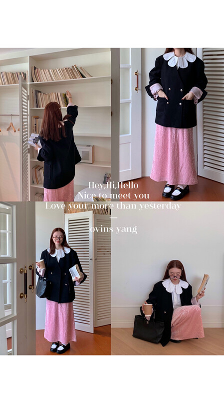 【OVINSYANG】Sequin all-match temperament skirt (without matching) Y9031# FHX