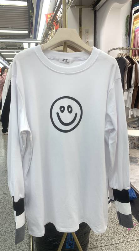 [Ziyijia] Velvet thickened loose printed all-match long-sleeved T-shirt 938# WTT