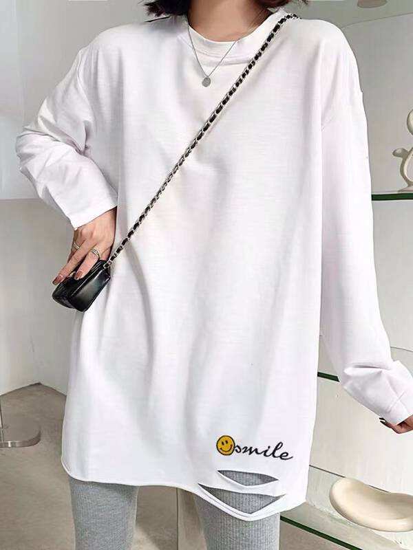 [Ziyijia] fleece round neck comfortable pullover long-sleeved T-shirt A1018# WTT