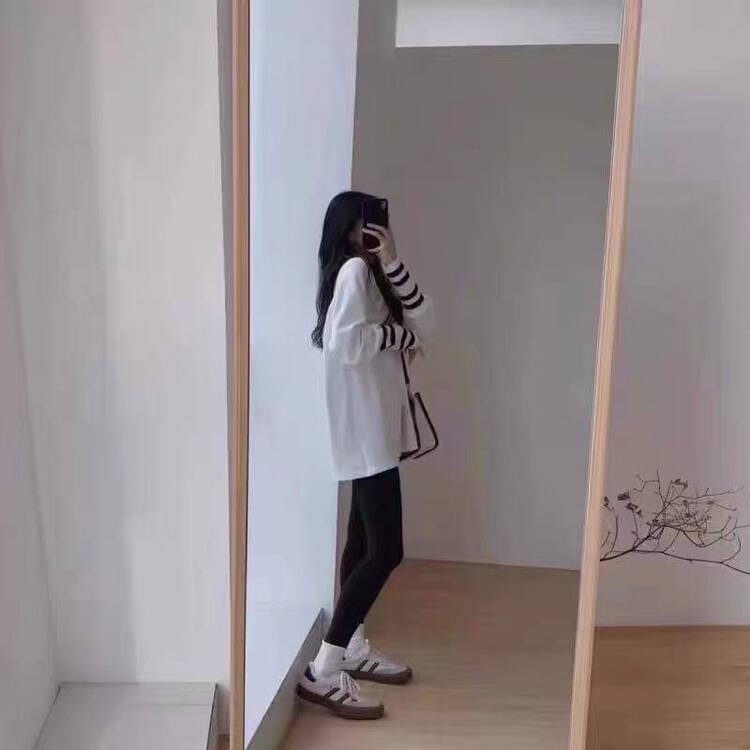 [Ziyijia] Simple and versatile loose long-sleeved T-shirt A500# WTT