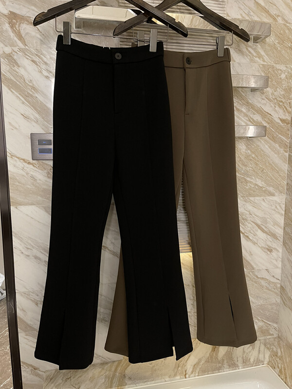 【KISS SISTER】Korean version slimming split horn thickened composite casual trousers 22A9856# CQW