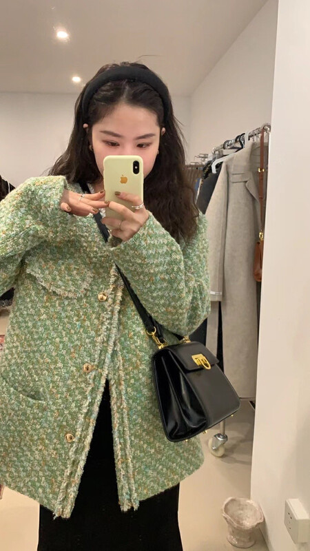 【SAVAGE】Small fragrant style stitching contrast color short coat S1306# WPL