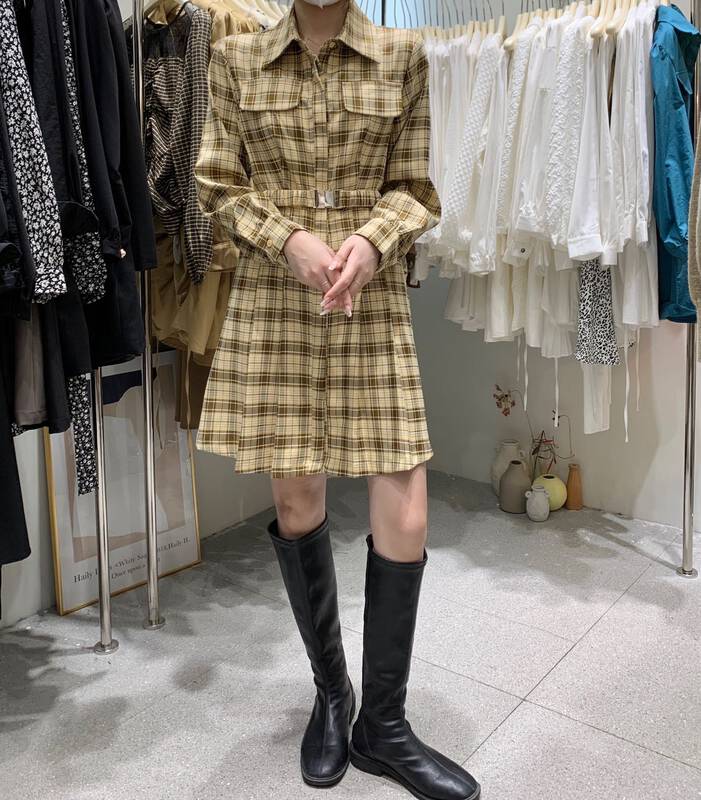 Original price 118.44! 【UONE】Korean style sweet and cool suit dress (with waist rope) 97973# LSL