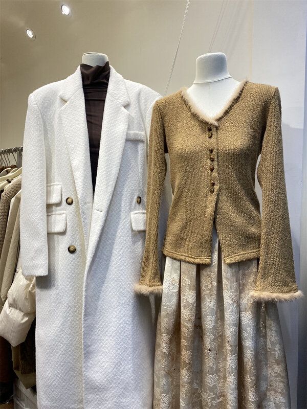 【BEST U】Mao Mao Custom Button Knit Cardigan 60525# LSW