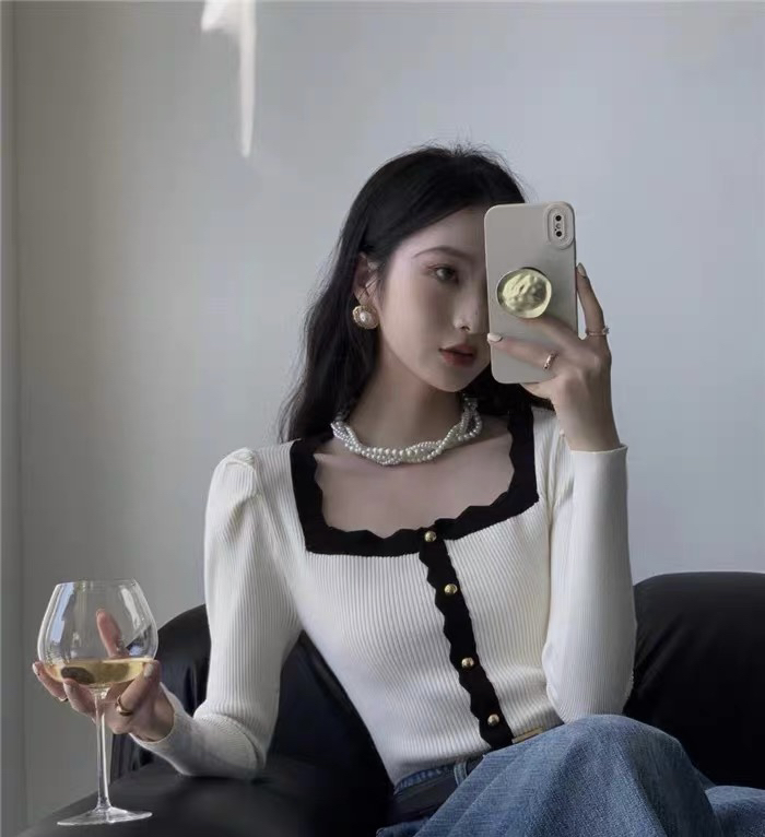 【Blue Show】Xiaoxiangfeng lace square collar bottoming shirt 7602# LSW