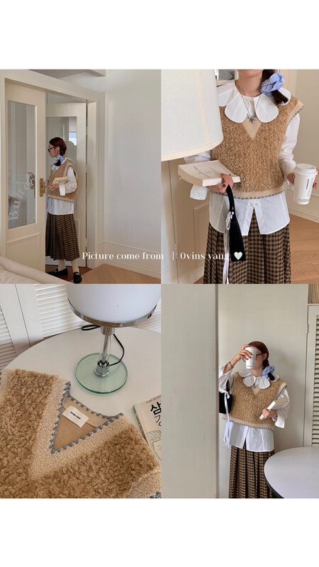 【OVINSYANG】Korean age-reducing all-match vest (without matching) 9096# FHX